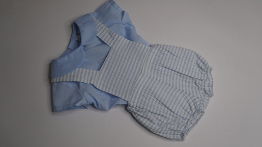 Baby Blue Striped Romper