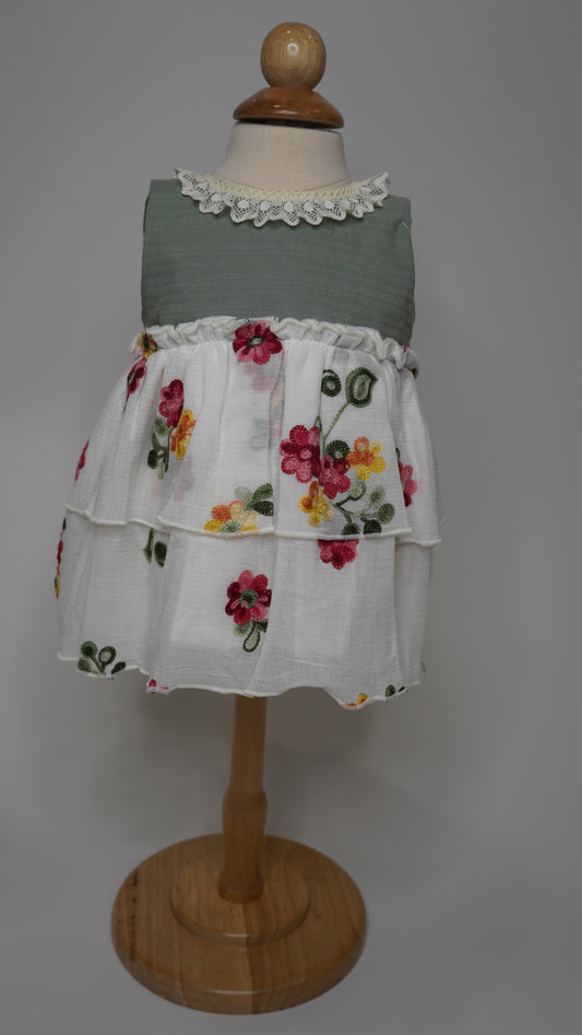 Floral Embroidered Spring baby dress