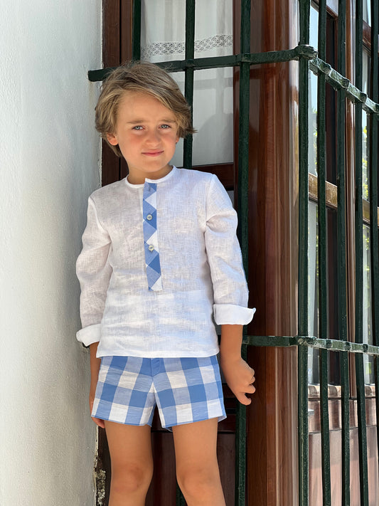 Linen Plaid Boy Set